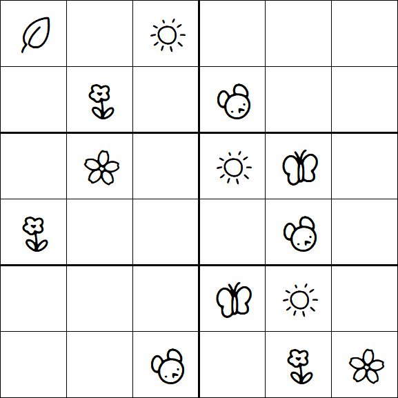 Kids Sudoku 6x6 - Moyen