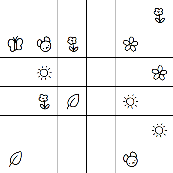 Kids Sudoku 6x6 - Moyen