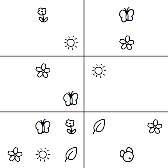 Kids Sudoku 6x6 - Medium