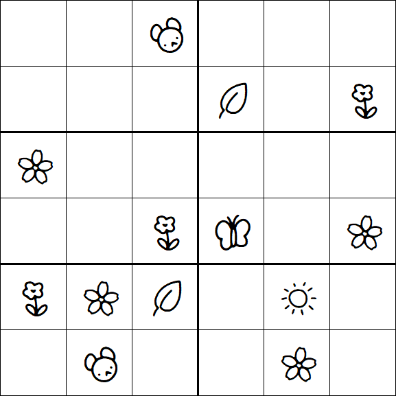 Kids Sudoku 6x6 - Moyen