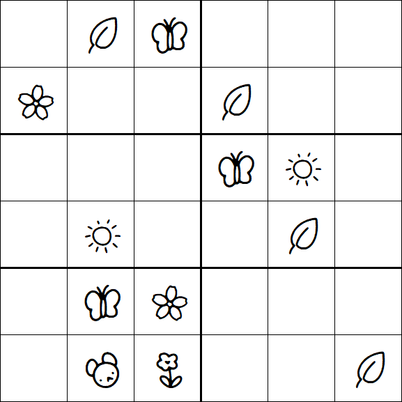 Kids Sudoku 6x6 - Moyen