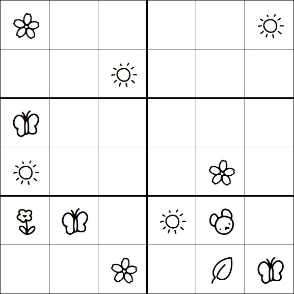 Kids Sudoku 6x6 - Moyen