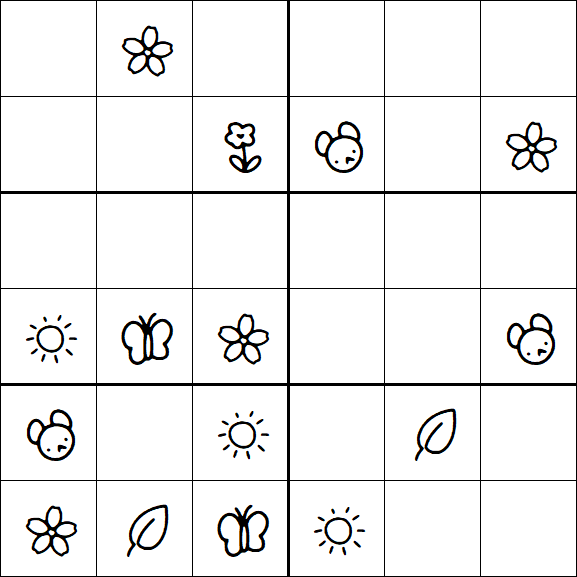 Kids Sudoku 6x6 - Moyen