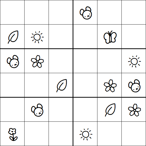 Kids Sudoku 6x6 - Moyen