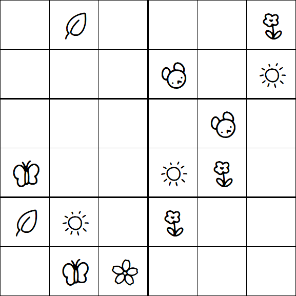 Kids Sudoku 6x6 - Moyen