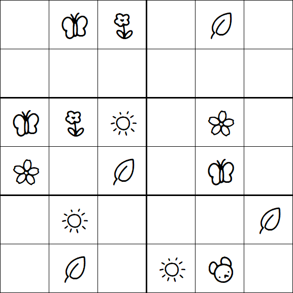 Kids Sudoku 6x6 - Medium