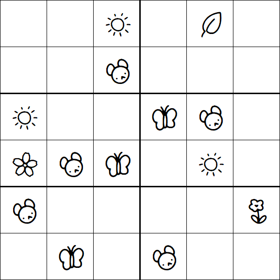 Kids Sudoku 6x6 - Moyen