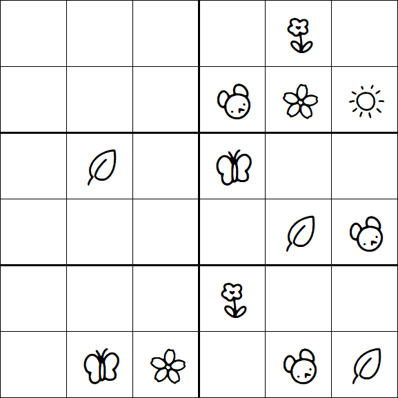 Kids Sudoku 6x6 - Moyen