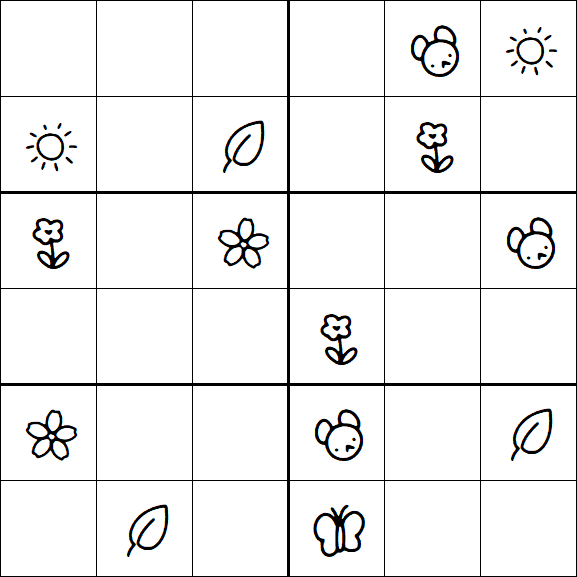 Kids Sudoku 6x6 - Moyen