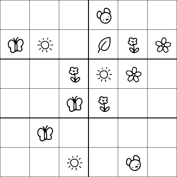 Kids Sudoku 6x6 - Moyen