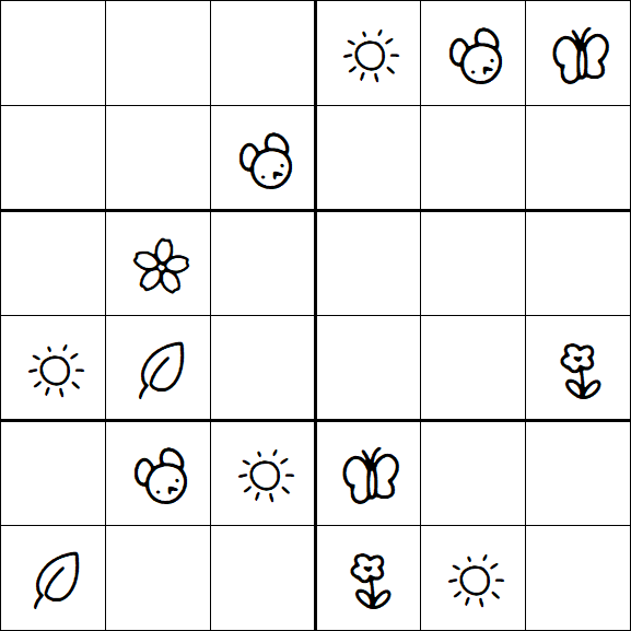 Kids Sudoku 6x6 - Moyen