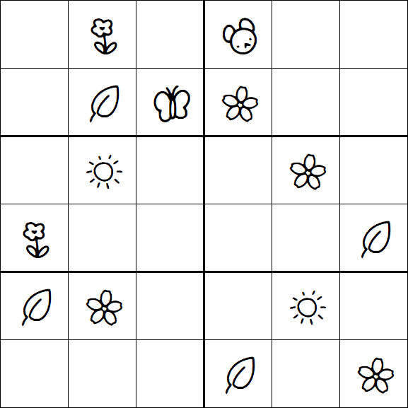 Kids Sudoku 6x6 - Moyen