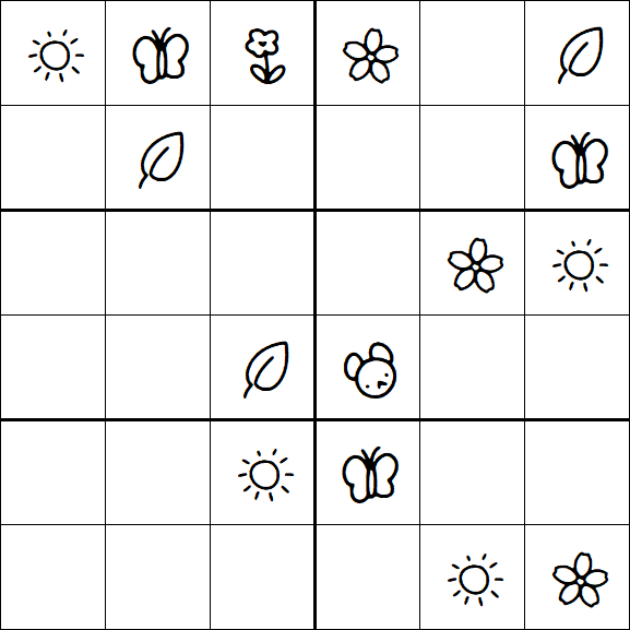 Kids Sudoku 6x6 - Moyen