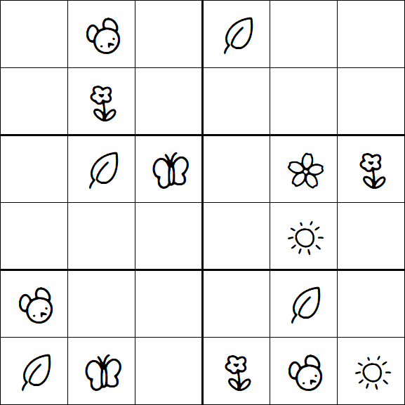 Kids Sudoku 6x6 - Moyen
