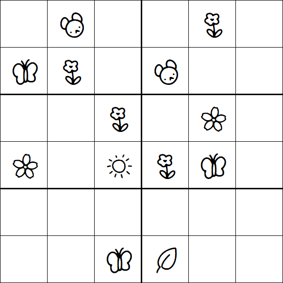Kids Sudoku 6x6 - Moyen