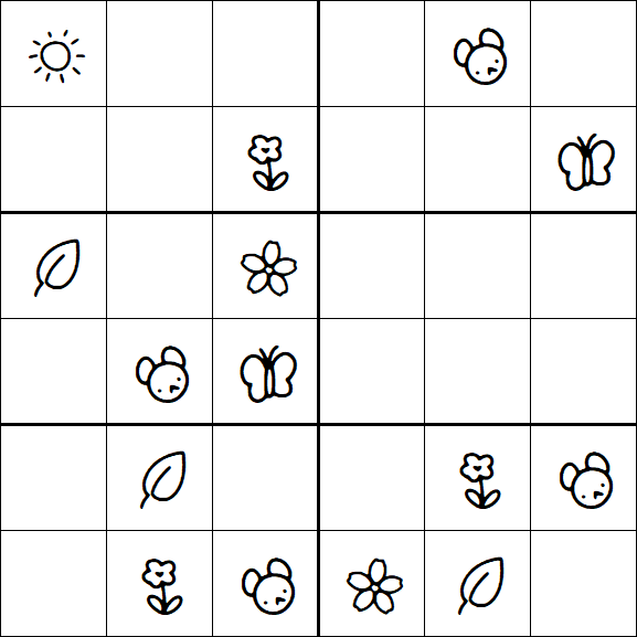 Kids Sudoku 6x6 - Moyen