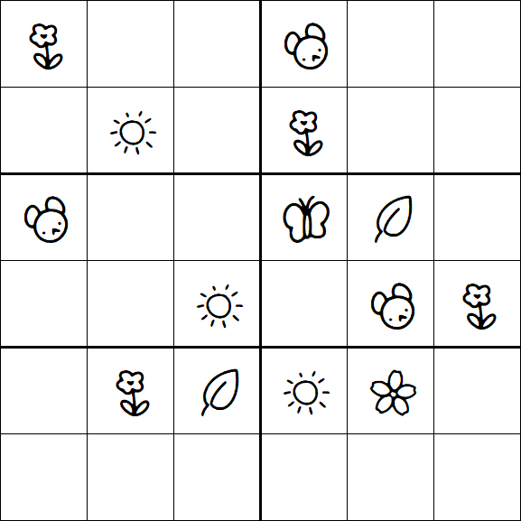 Kids Sudoku 6x6 - Moyen