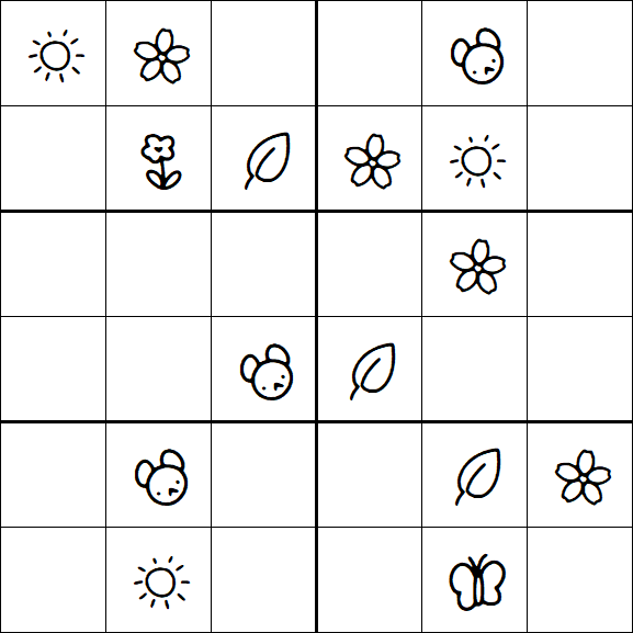 Kids Sudoku 6x6 - Moyen