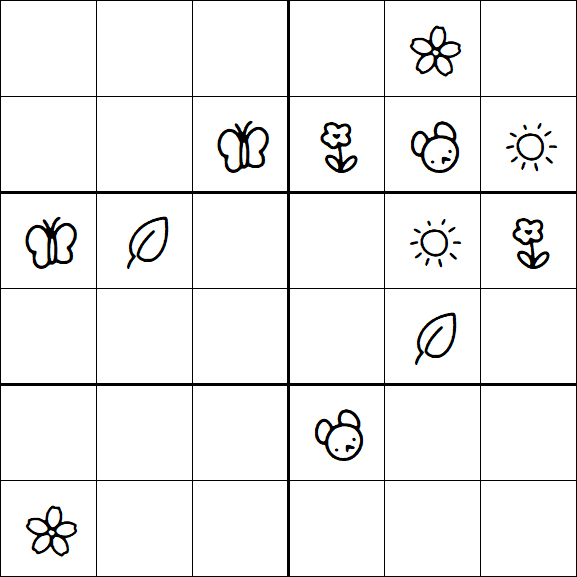 Kids Sudoku 6x6 - Moyen