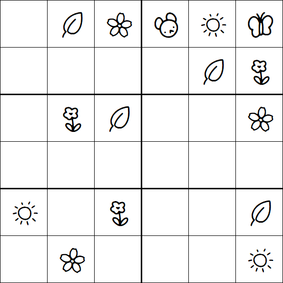 Kids Sudoku 6x6 - Moyen
