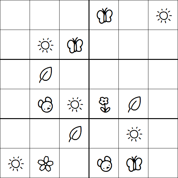 Kids Sudoku 6x6 - Moyen