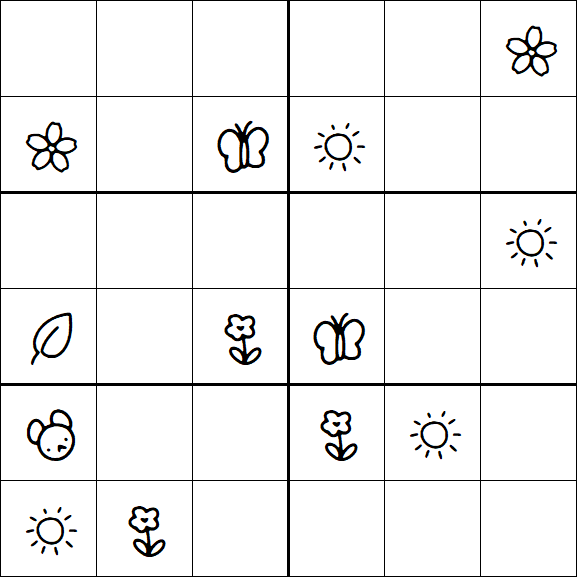 Kids Sudoku 6x6 - Moyen