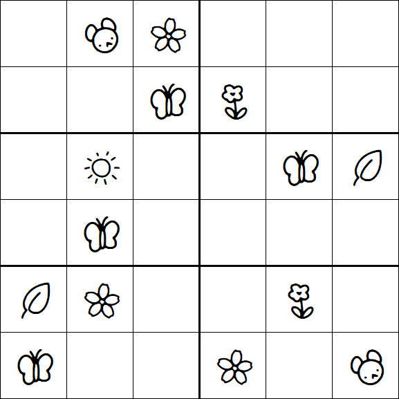 Kids Sudoku 6x6 - Moyen