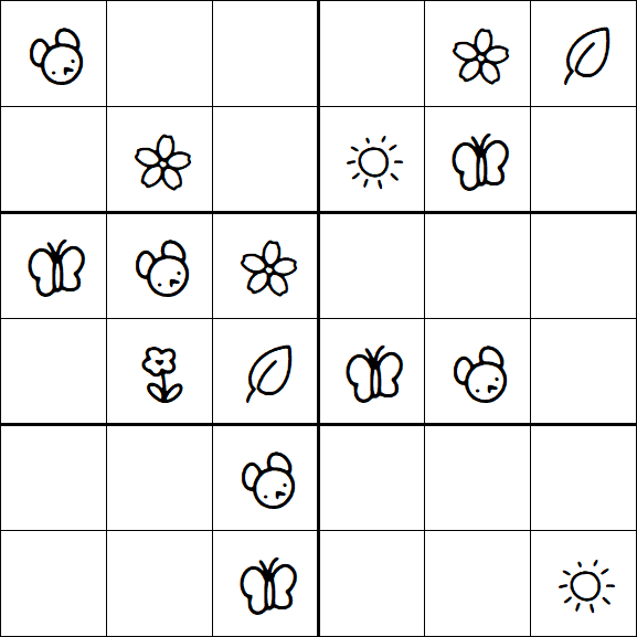 Kids Sudoku 6x6 - Moyen