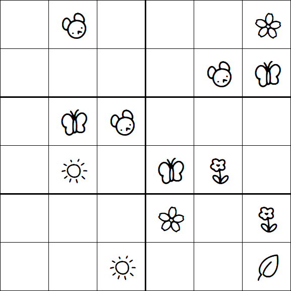 Kids Sudoku 6x6 - Moyen