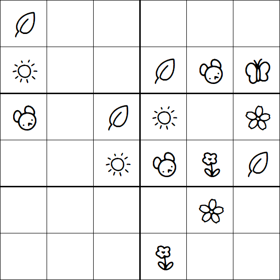 Kids Sudoku 6x6 - Moyen
