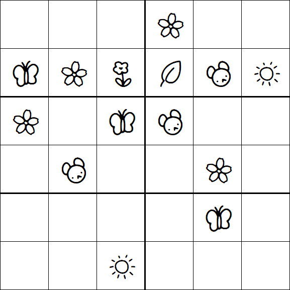 Kids Sudoku 6x6 - Moyen