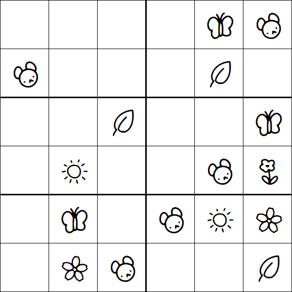 Kids Sudoku 6x6 - Moyen