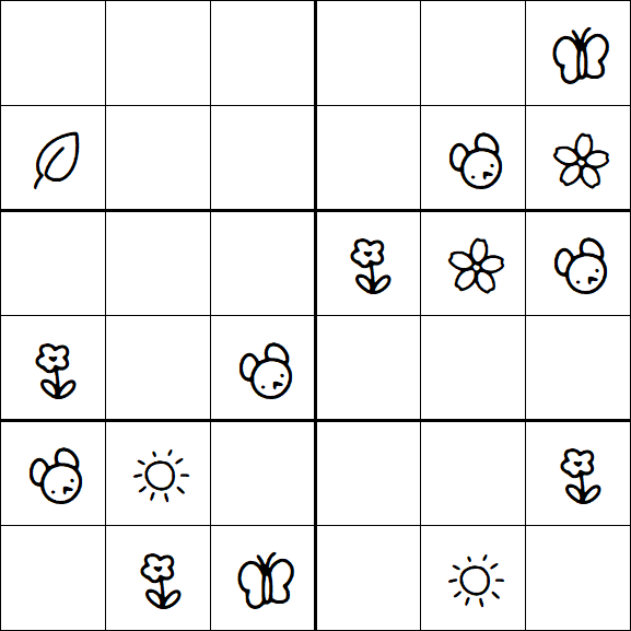 Kids Sudoku 6x6 - Moyen