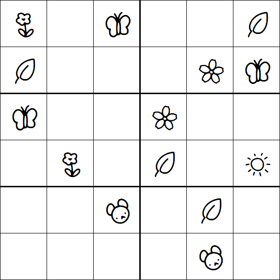 Kids Sudoku 6x6 - Moyen