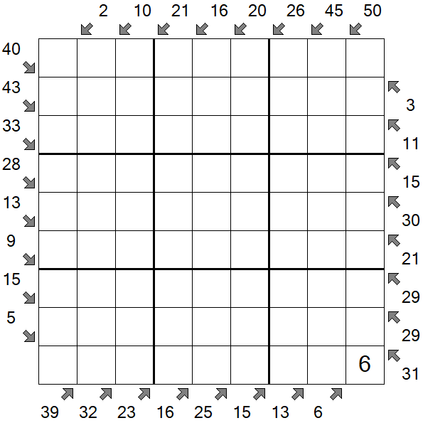 Little Killer Sudoku - Difficile