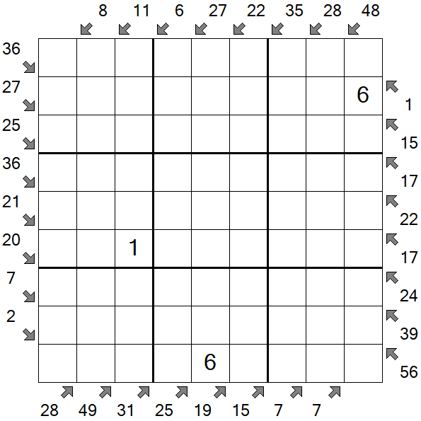 Little Killer Sudoku - Difficile
