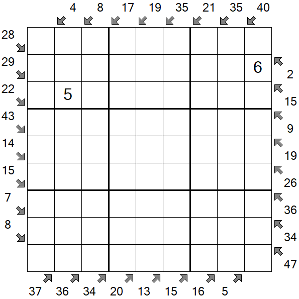 Little Killer Sudoku - Schwierig