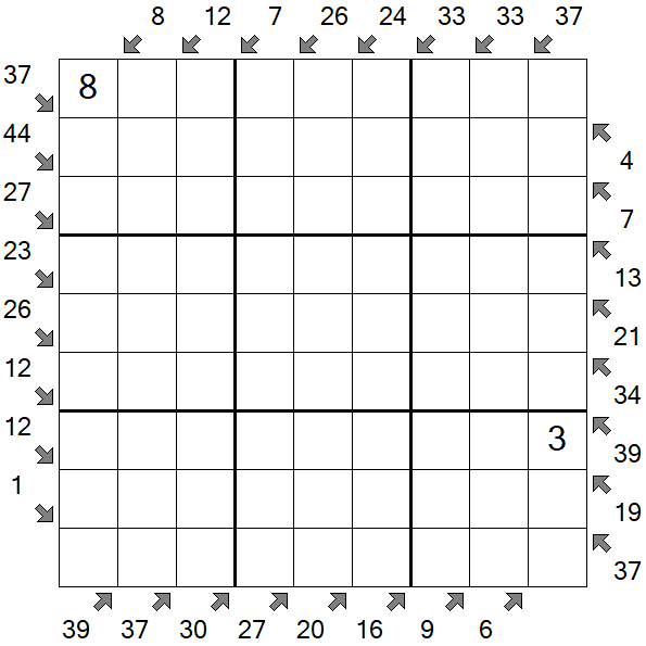 Little Killer Sudoku - Difficile