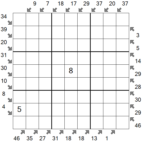 Little Killer Sudoku - Difficile