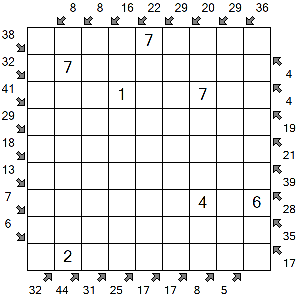 Little Killer Sudoku - Moyen