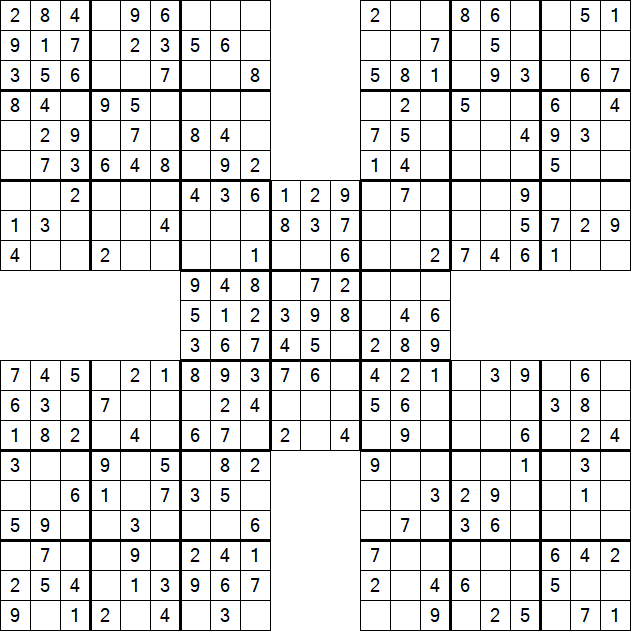 Samurai Sudoku - Easy