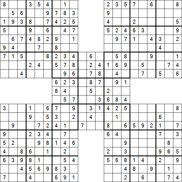 Samurai Sudoku - Easy