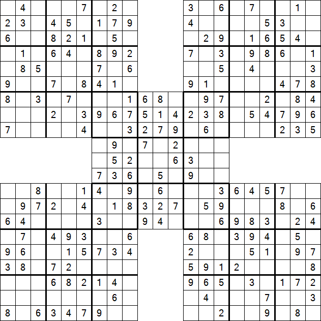 Samurai Sudoku - Easy