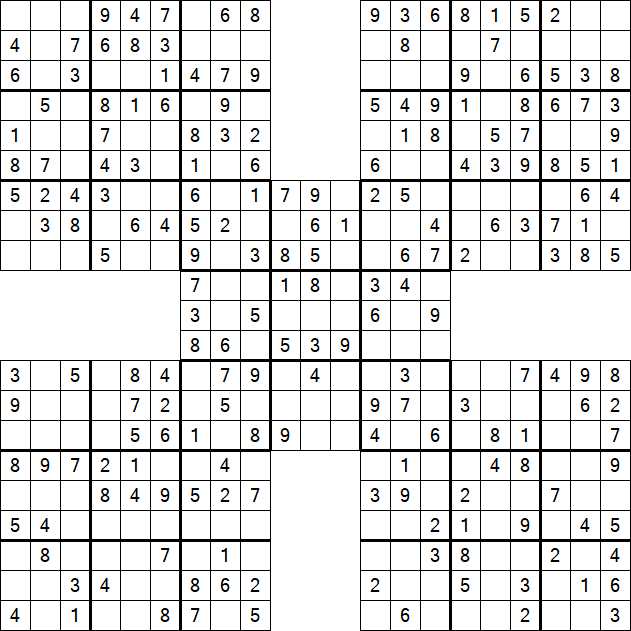 Samurai Sudoku - Easy