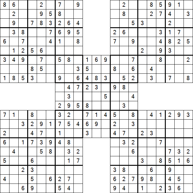 Samurai Sudoku - Easy
