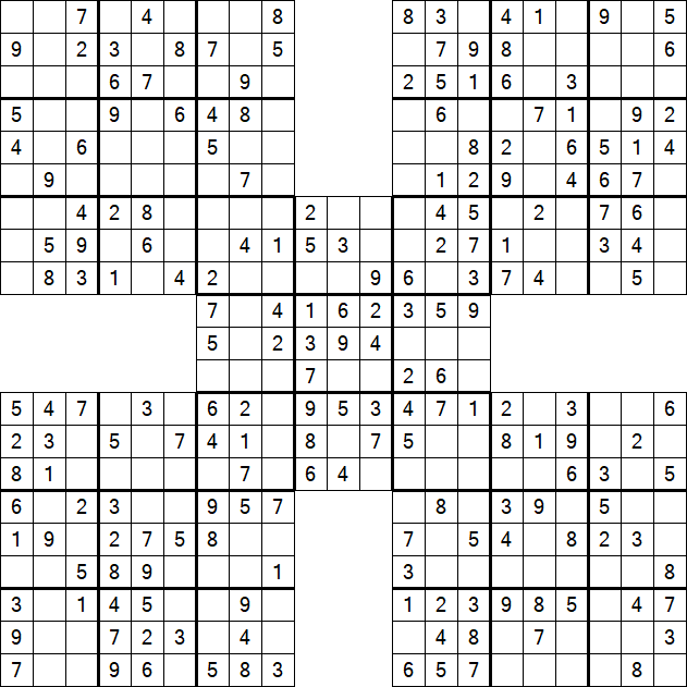 Samurai Sudoku - Easy