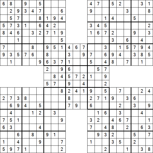 Samurai Sudoku - Easy