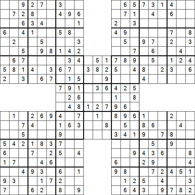 Samurai Sudoku - Easy