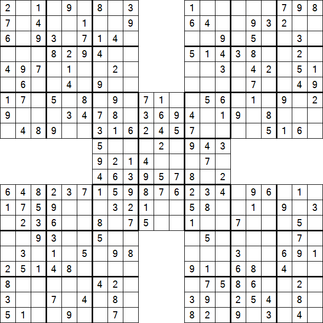 Samurai Sudoku - Easy