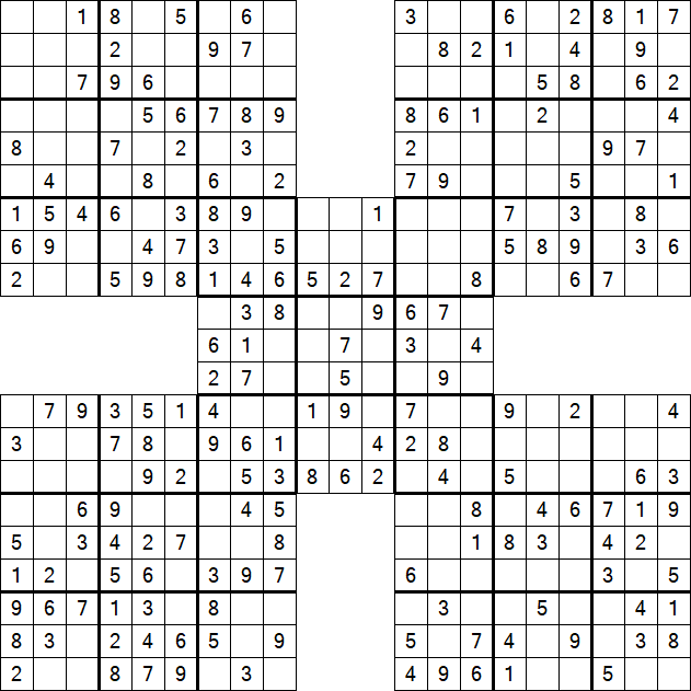 Samurai Sudoku - Easy